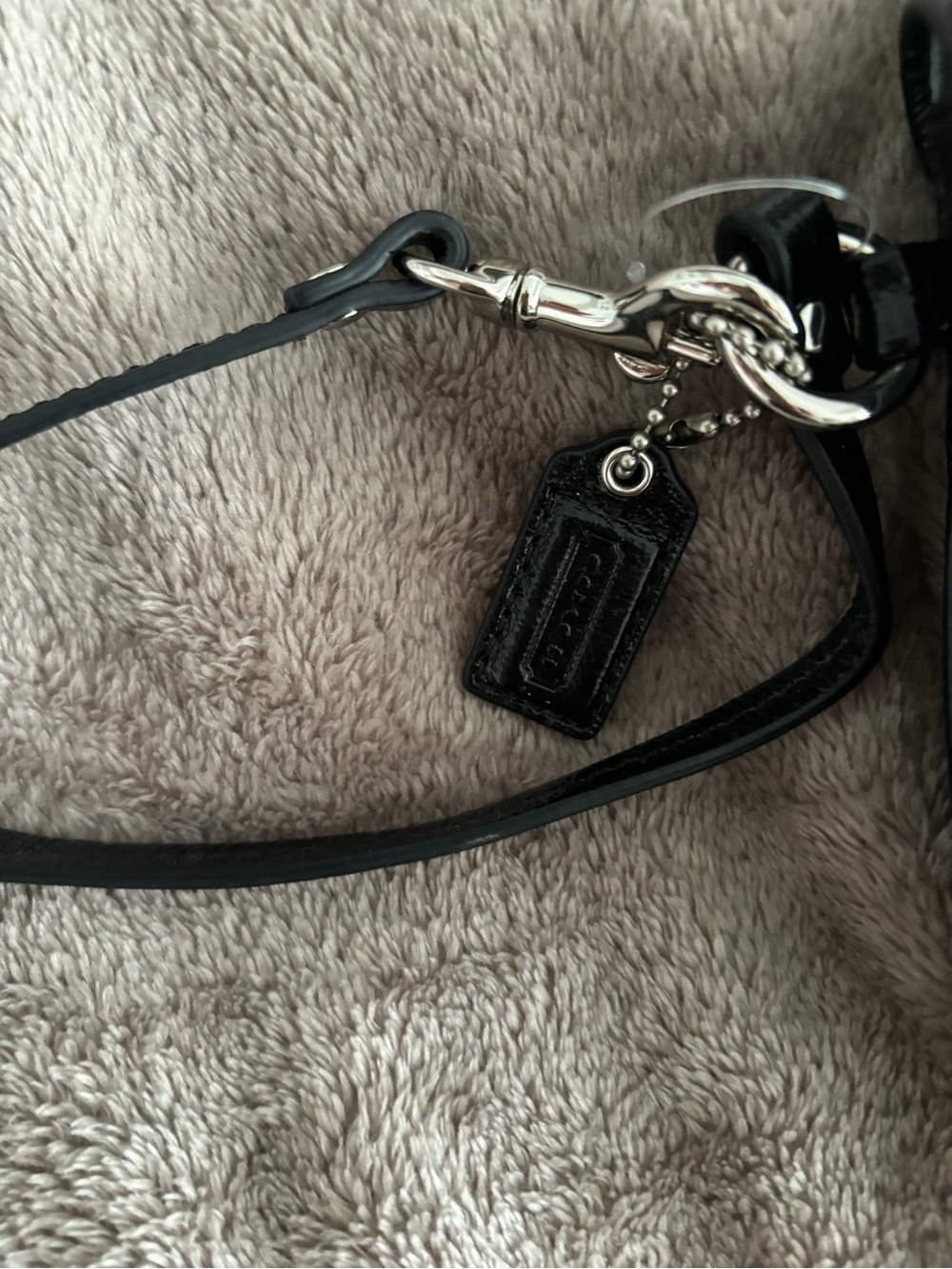 Coach Black Leather Wristlet with Ruched Detail - Picture 4 of 7